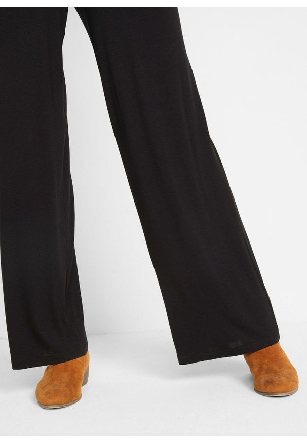 bonprix - Spodnie z dżerseju. Kolor: czarny. Materiał: jersey