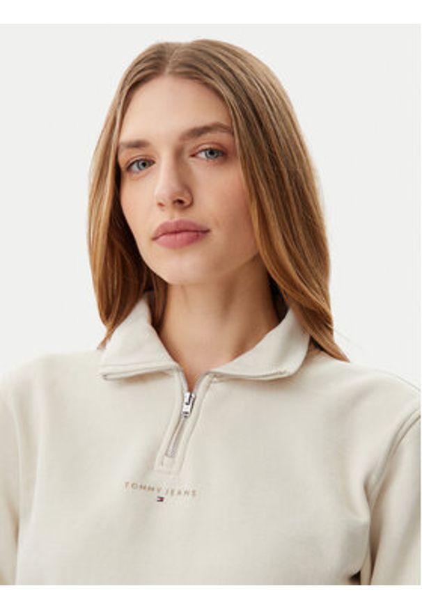 Tommy Jeans Bluza DW0DW20305 Beżowy Regular Fit. Kolor: beżowy. Materiał: bawełna