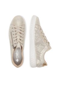 Rieker Sneakersy N0901-62 Złoty. Kolor: złoty. Materiał: skóra #4