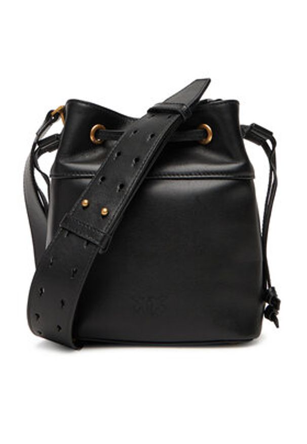 Pinko - PINKO Torebka Secchiello Mini Al 25-26 104303 A0QO Czarny. Kolor: czarny. Materiał: skórzane