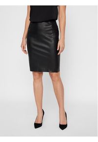 Vero Moda Spódnica z imitacji skóry 10218187 Czarny Slim Fit. Kolor: czarny. Materiał: skóra #2