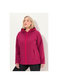 ULLA POPKEN - Damskie Kurtka softshell kaptur kieszenie na zamek regulowane zapięcie na rzep. Kolekcja: plus size. Kolor: różowy. Materiał: poliester, materiał. Sport: turystyka piesza #1