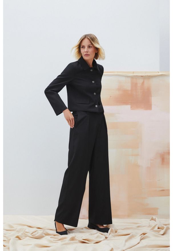 MOODO - Elegancki garnitur czarny. Kolor: czarny. Styl: elegancki
