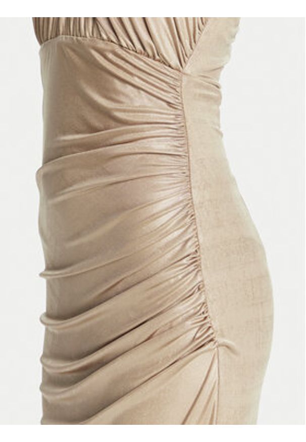 Fracomina Sukienka wieczorowa FQ25SD3002W798T4 Złoty Slim Fit. Kolor: złoty. Materiał: syntetyk. Styl: wizytowy