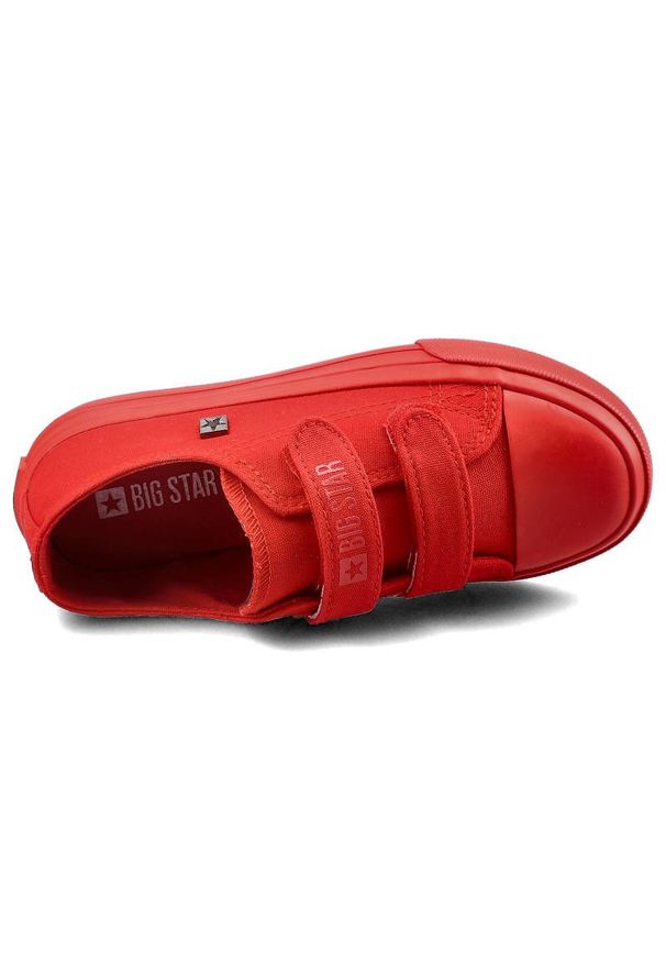 Big-Star - Czerwone Trampki Big Star Dziecięce Buty Na Rzepy. Okazja: na co dzień. Zapięcie: rzepy. Kolor: czerwony. Materiał: guma, jeans, materiał. Szerokość cholewki: normalna. Styl: casual, młodzieżowy, klasyczny