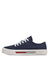 Tommy Jeans Tenisówki Low Cut Wmns Canvas EN0EN02085 Granatowy. Kolor: niebieski. Materiał: materiał #5