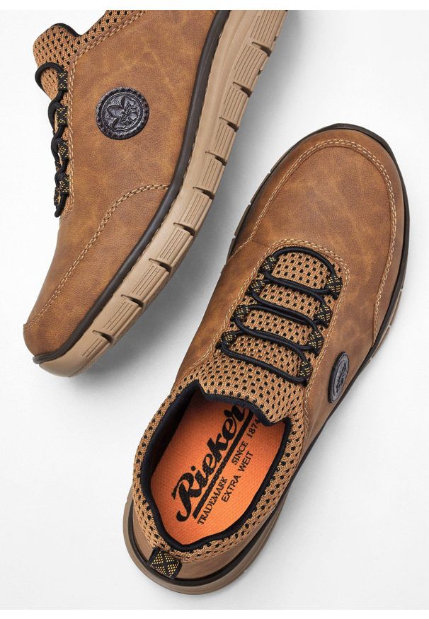 bonprix - Sneakersy Rieker. Kolor: brązowy