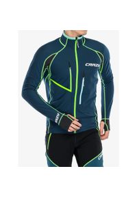 CRAZY - Bluza rozpinana męska Crazy Pull Acceleration. Kolor: zielony. Sezon: zima. Sport: narciarstwo