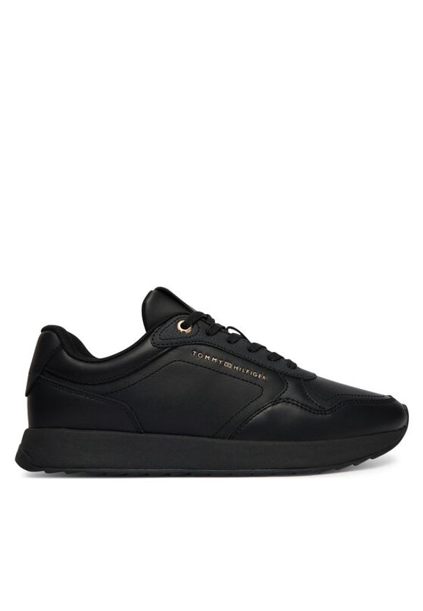 TOMMY HILFIGER - Tommy Hilfiger Sneakersy Retro Runner FW0FW09411 Czarny. Kolor: czarny. Materiał: skóra