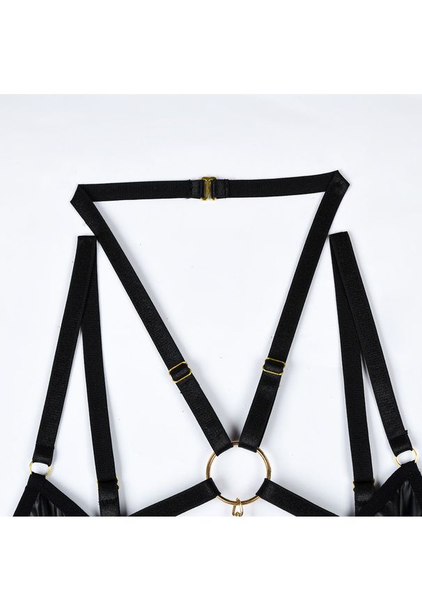 Intica - Komplet bielizny z łańcuszkami na romantyczne wieczory Serin. Kolor: czarny. Materiał: materiał