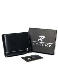 ROVICKY - Portfel skórzany Rovicky N992-CMC czarny. Kolor: czarny. Materiał: skóra