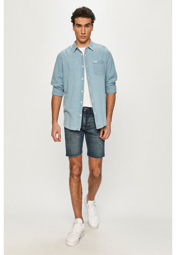 Dr. Denim - Szorty jeansowe. Okazja: na co dzień. Kolor: niebieski. Materiał: jeans, denim. Styl: casual