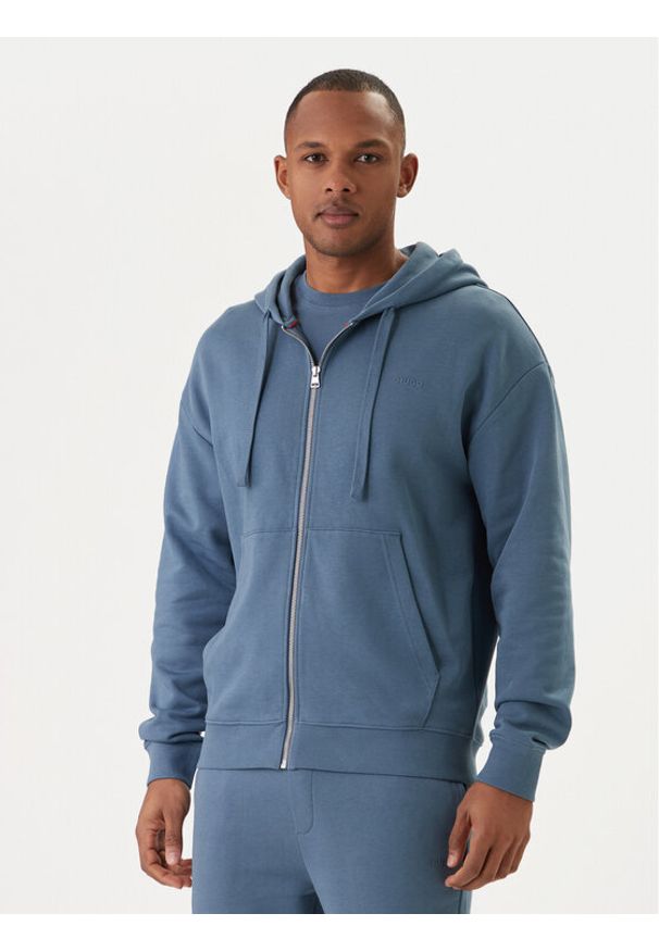 Hugo - HUGO Bluza Dapozip 50548651 Niebieski Relaxed Fit. Kolor: niebieski. Materiał: bawełna