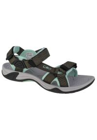 Sandały CMP Hamal Wmn Hiking Sandal W 38Q9956-F854 zielone. Okazja: na co dzień. Zapięcie: rzepy. Kolor: zielony. Materiał: guma, syntetyk, materiał, tkanina. Wzór: paski. Styl: casual