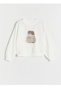 Reserved - Bawełniana koszulka Pusheen - złamana biel. Materiał: bawełna #1