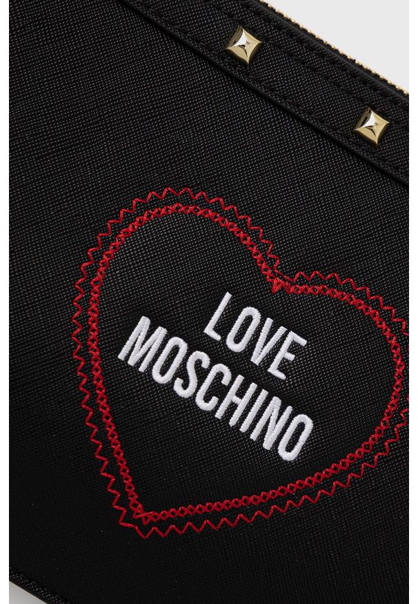 Love Moschino kopertówka kolor czarny. Kolor: czarny. Rodzaj torebki: na ramię