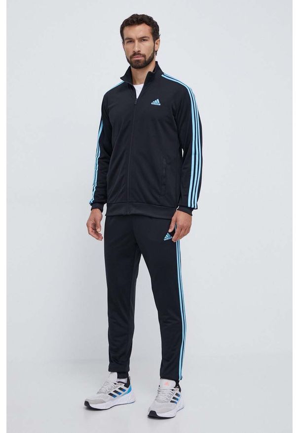 Adidas - adidas dres męski kolor czarny. Kolor: czarny. Materiał: dresówka