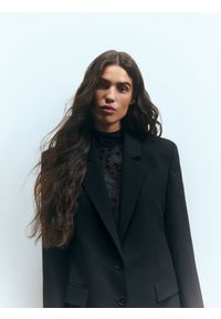 Reserved - Marynarka z wełną - czarny. Kolor: czarny. Materiał: wełna #1