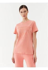 Guess T-Shirt V2YI07 K8HM0 Koralowy Regular Fit. Kolor: pomarańczowy, różowy. Materiał: bawełna
