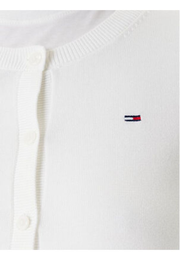 Tommy Jeans Kardigan Essential DW0DW20976 Écru Regular Fit. Materiał: bawełna