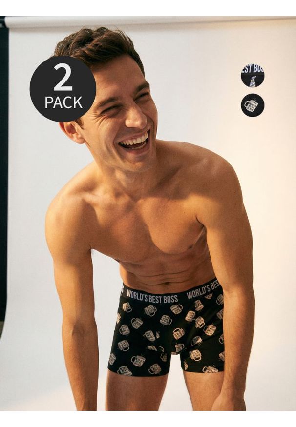 Sinsay - Bokserki classic 2 pack The Office - wielobarwny