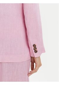 Marella Marynarka Afro 2413041094 Różowy Regular Fit. Kolor: różowy. Materiał: len #4