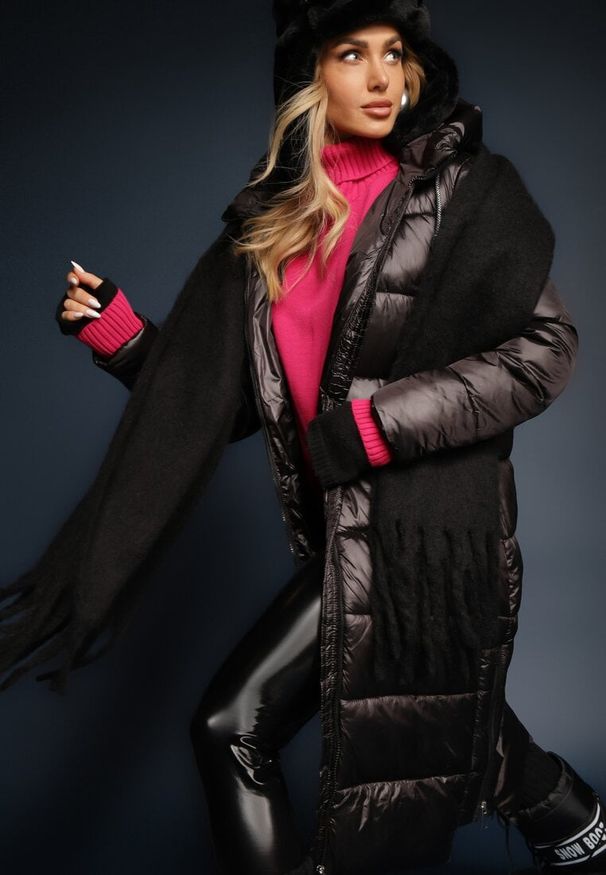 Renee - Czarna Kurtka Cilitheme. Okazja: na co dzień. Kolor: czarny. Materiał: tkanina. Długość: długie. Styl: casual