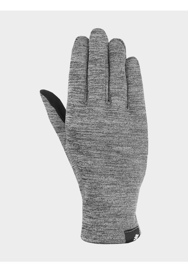 4f - Rękawiczki Touch Screen uniseks. Kolor: szary. Materiał: dzianina, materiał