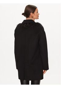 TwinSet - TWINSET Płaszcz wełniany 232TP2011 Czarny Regular Fit. Kolor: czarny. Materiał: syntetyk #2