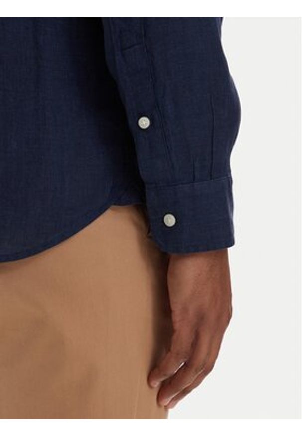 TOMMY HILFIGER - Tommy Hilfiger Koszula MW0MW41530 Granatowy Regular Fit. Kolor: niebieski. Materiał: len