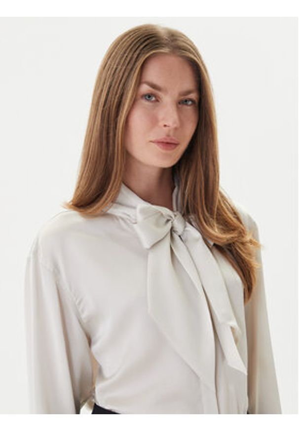 Calvin Klein Bluzka LV044D125G Beżowy Regular Fit. Kolor: beżowy. Materiał: syntetyk