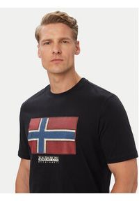 Napapijri T-Shirt S-Flag Tiki Ss NP0A8A6I9411 Czarny Regular Fit. Kolor: czarny. Materiał: bawełna #5