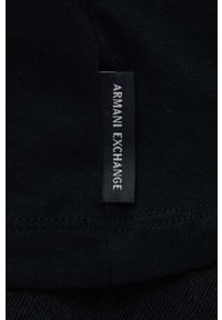 Armani Exchange t-shirt bawełniany kolor czarny. Kolor: czarny. Materiał: bawełna. Długość rękawa: krótki rękaw. Długość: krótkie. Wzór: gładki #2