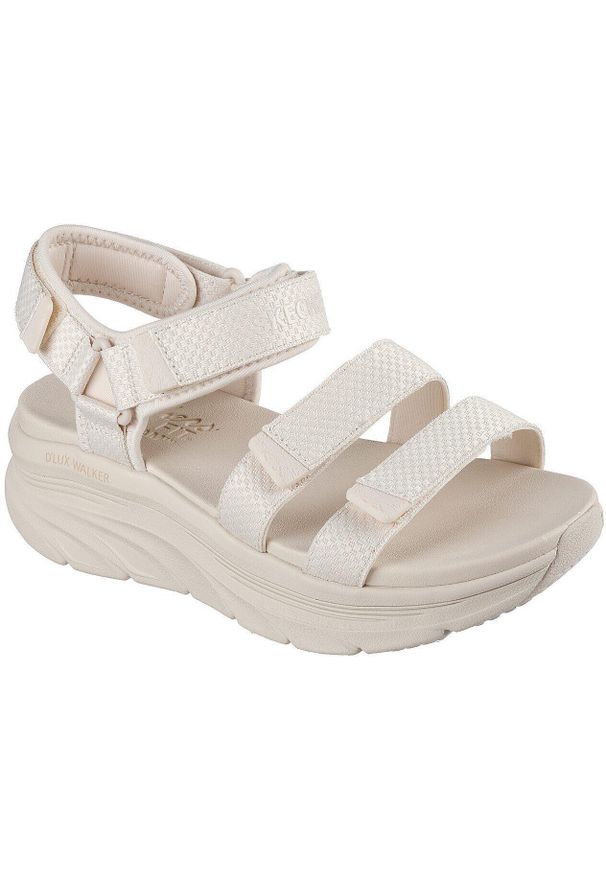 skechers - Sandały damskie Skechers D'lux Walker Going. Kolor: biały. Materiał: materiał, syntetyk. Styl: sportowy