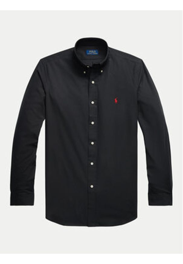 Polo Ralph Lauren Koszula 710928255006 Czarny Custom Fit. Typ kołnierza: polo. Kolor: czarny. Materiał: bawełna