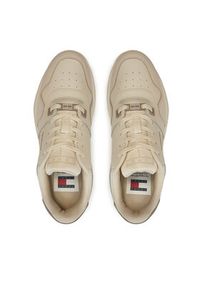 Tommy Jeans Sneakersy Tjw Retro Basket Flatform Metal EN0EN02607 Beżowy. Kolor: beżowy. Materiał: skóra