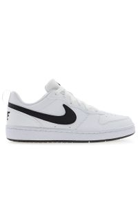 Buty młodzieżowe Nike Court Borough Low Recraft DV5456-104 - białe. Kolor: biały. Materiał: materiał, skóra, syntetyk, guma. Szerokość cholewki: normalna. Model: Nike Court