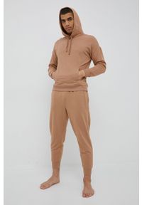 Calvin Klein Underwear bluza męska kolor brązowy z kapturem gładka. Typ kołnierza: kaptur. Kolor: brązowy. Wzór: gładki