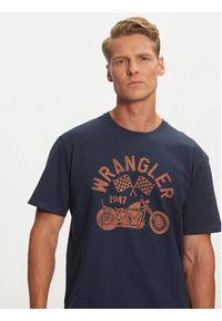 Wrangler T-Shirt Americana 112357436 Granatowy Regular Fit. Kolor: niebieski. Materiał: bawełna #4