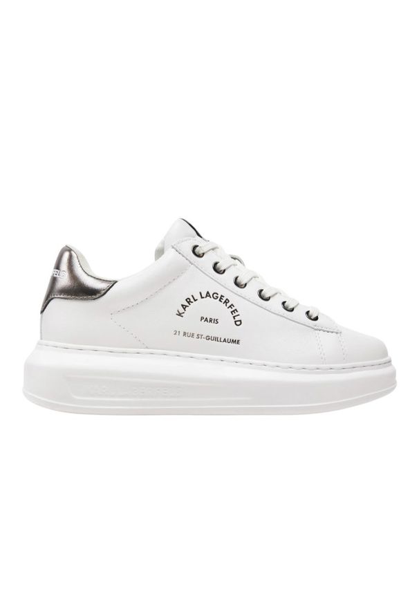 Karl Lagerfeld - KARL LAGERFELD Białe damskie sneakersy skórzane KAPRI Maison, Rozmiar 39. Kolor: biały. Materiał: skóra