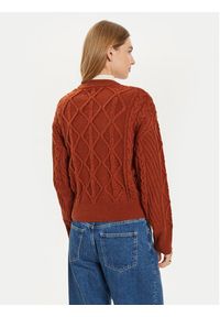 Wrangler Sweter 112356473 Brązowy Regular Fit. Kolor: brązowy. Materiał: bawełna