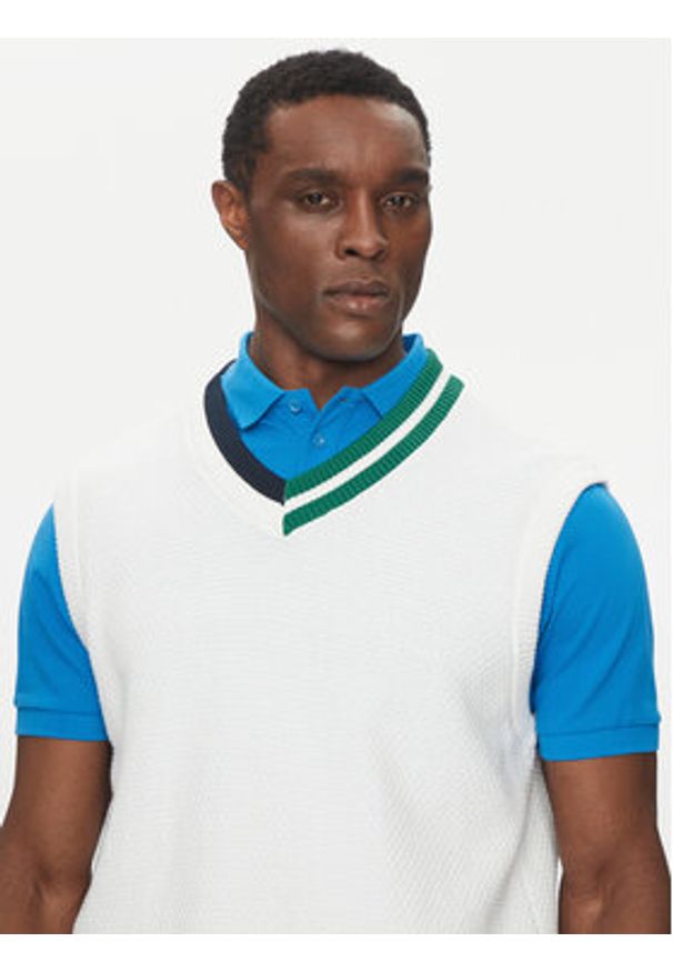 Hechter Paris Sweter 65013 151809 Biały Regular Fit. Kolor: biały. Materiał: bawełna