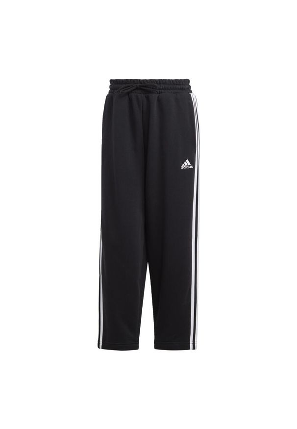 Adidas - Spodnie dresowe damskie adidas Essentials 3-Stripes Open Hem Fleece. Kolor: biały, wielokolorowy, czarny. Materiał: dresówka