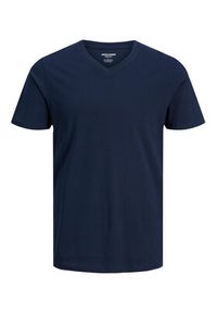 Jack & Jones - Jack&Jones T-Shirt Basic 12156102 Granatowy Standard Fit. Kolor: niebieski. Materiał: bawełna