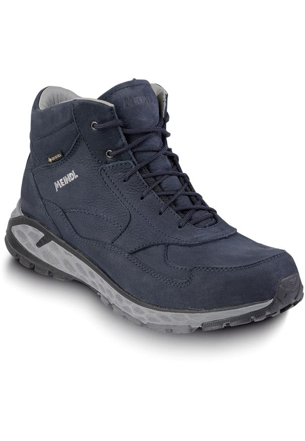Buty trekkingowe męskie MEINDL Helsinki GTX, z membraną Gore-Tex. Kolor: niebieski. Technologia: Gore-Tex. Styl: sportowy. Sport: turystyka piesza