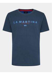 La Martina T-Shirt WMR005 JS206 Granatowy Regular Fit. Kolor: niebieski. Materiał: bawełna