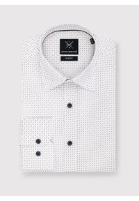 Pako Lorente - PAKO LORENTE – Biała koszula w granatowo-czerwony mikrowzór. Kolor: czerwony, biały, niebieski, wielokolorowy. Materiał: bawełna, elastan #2