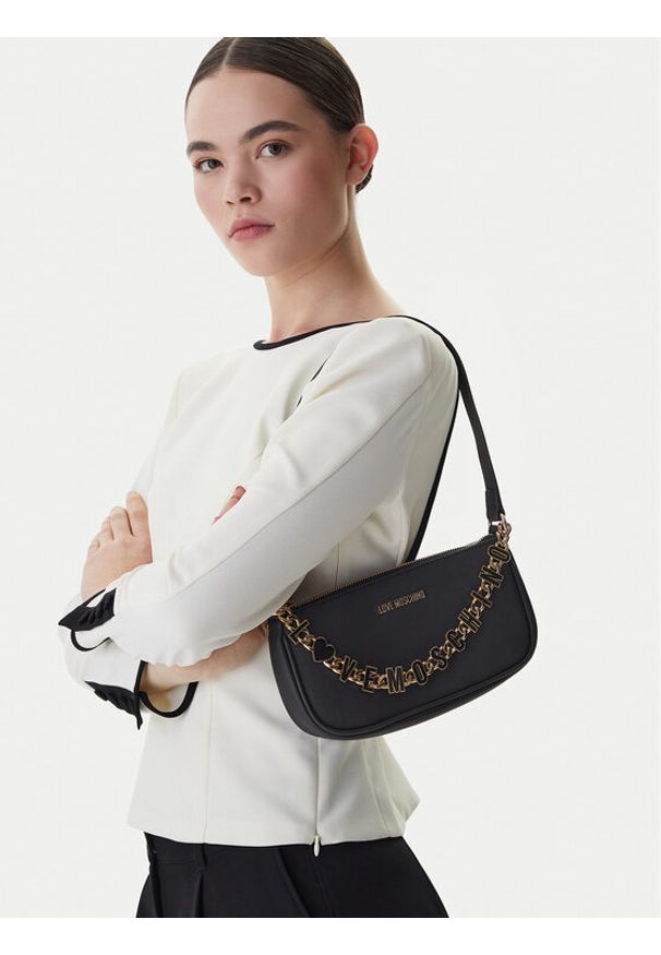 Love Moschino - LOVE MOSCHINO Torebka JC4154PP1OL1700A Czarny. Kolor: czarny. Materiał: skórzane