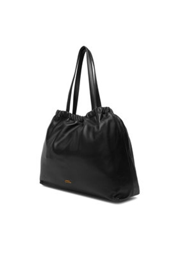 TOMMY HILFIGER - Tommy Hilfiger Torebka Soft Leather Tote AW0AW18308 Czarny. Kolor: czarny. Materiał: skórzane