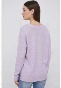Vila sweter damski kolor fioletowy lekki. Kolor: fioletowy. Materiał: dzianina. Wzór: gładki #3